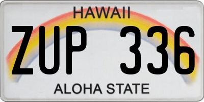 HI license plate ZUP336