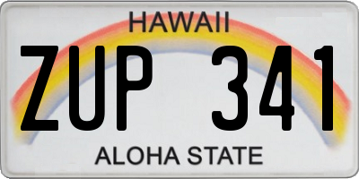 HI license plate ZUP341