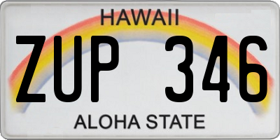 HI license plate ZUP346
