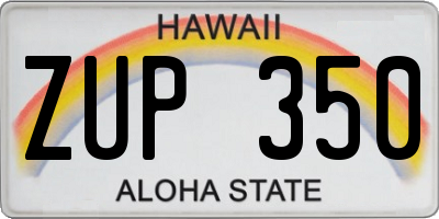 HI license plate ZUP350