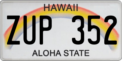 HI license plate ZUP352
