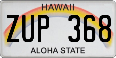 HI license plate ZUP368