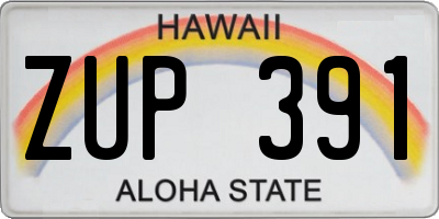 HI license plate ZUP391