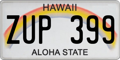 HI license plate ZUP399
