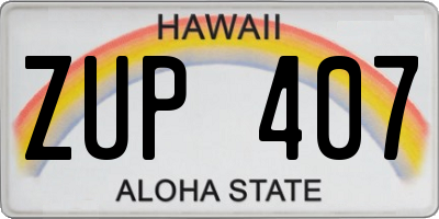 HI license plate ZUP407