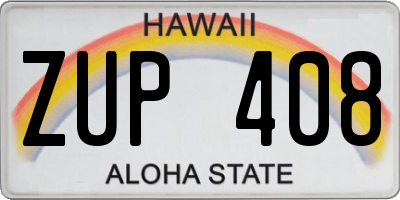 HI license plate ZUP408
