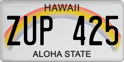 HI license plate ZUP425