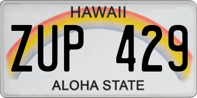 HI license plate ZUP429