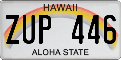 HI license plate ZUP446