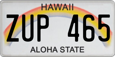 HI license plate ZUP465