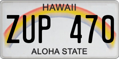 HI license plate ZUP470