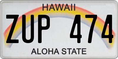 HI license plate ZUP474