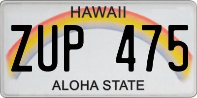 HI license plate ZUP475