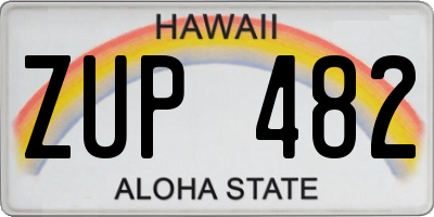 HI license plate ZUP482