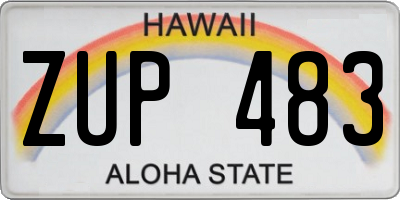 HI license plate ZUP483