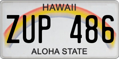 HI license plate ZUP486