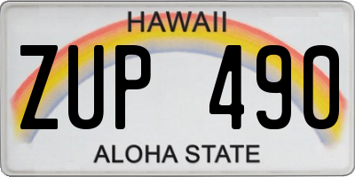 HI license plate ZUP490
