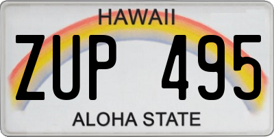 HI license plate ZUP495