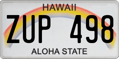 HI license plate ZUP498