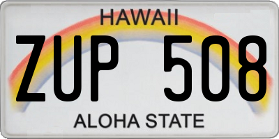 HI license plate ZUP508