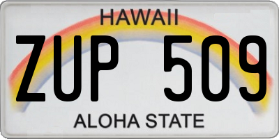HI license plate ZUP509