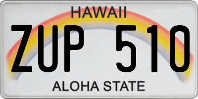 HI license plate ZUP510