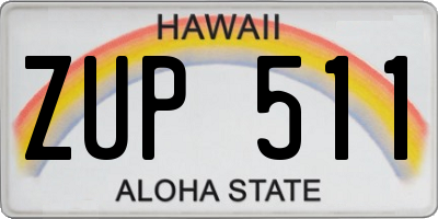 HI license plate ZUP511