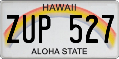 HI license plate ZUP527