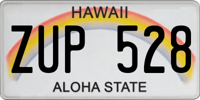 HI license plate ZUP528