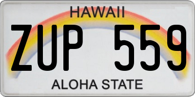 HI license plate ZUP559