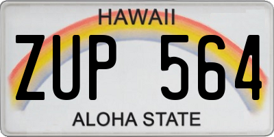 HI license plate ZUP564