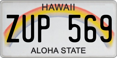 HI license plate ZUP569