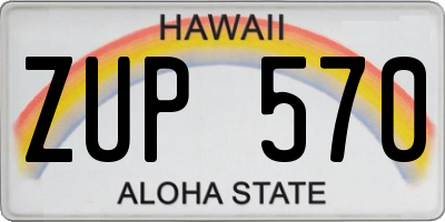 HI license plate ZUP570