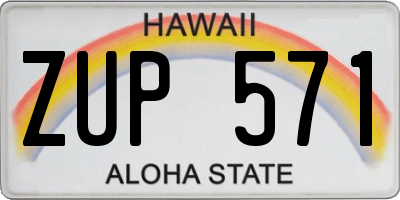 HI license plate ZUP571
