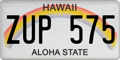 HI license plate ZUP575