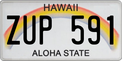 HI license plate ZUP591