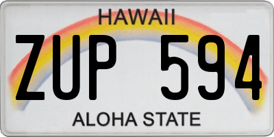 HI license plate ZUP594