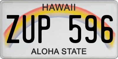HI license plate ZUP596