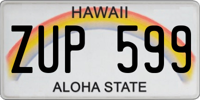HI license plate ZUP599