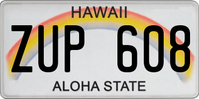 HI license plate ZUP608