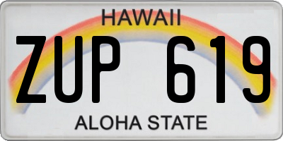 HI license plate ZUP619