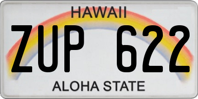 HI license plate ZUP622