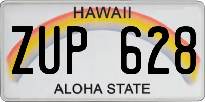 HI license plate ZUP628