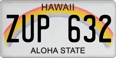 HI license plate ZUP632