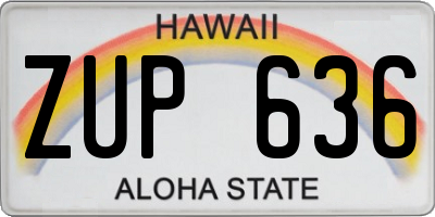 HI license plate ZUP636