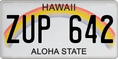 HI license plate ZUP642