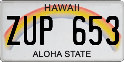 HI license plate ZUP653