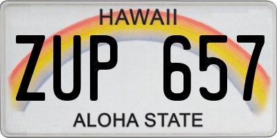 HI license plate ZUP657