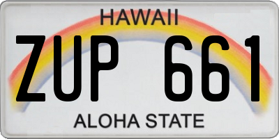 HI license plate ZUP661