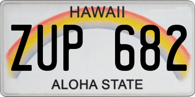 HI license plate ZUP682